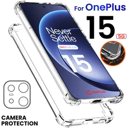 Enhanced Transparent Shockproof TPU Soft Cover with Airbag Bumper Protection for OnePlus 15 5G (Transparent)