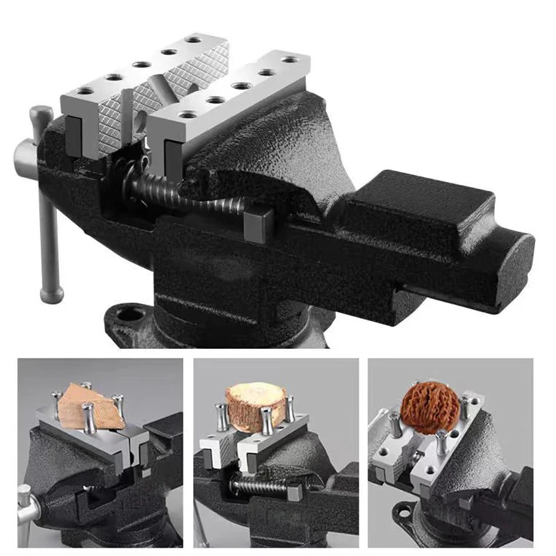 Mini Bench Vise Muliti-Funcational 3.5&quot Aluminum Miniature Small Jewelers Hobby Clamp On Table Flat Pliers Tool Vice 6
