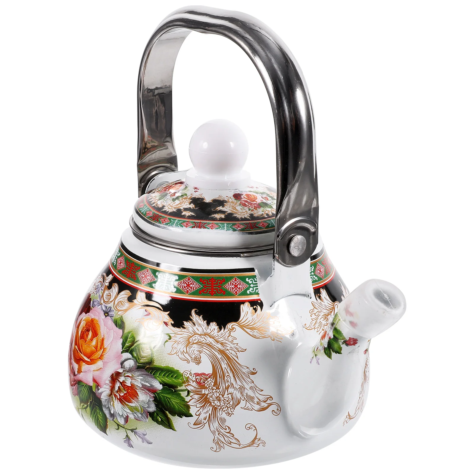 

Kettle Enamel Pot Enameled Teapot Kungfu Water Camping for Stovetop Retro Teakettle Decorative
