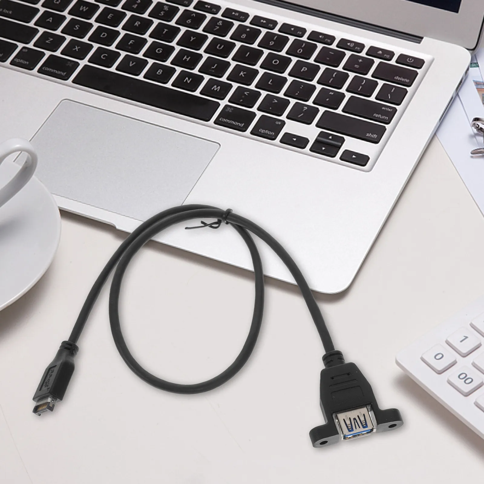 패널 마운트 USB 3.0 어댑터 케이블 - USB A 타입(수) 0.5m 연장 케이블 (컴퓨터 전면 패널 장착용 내부 헤더)