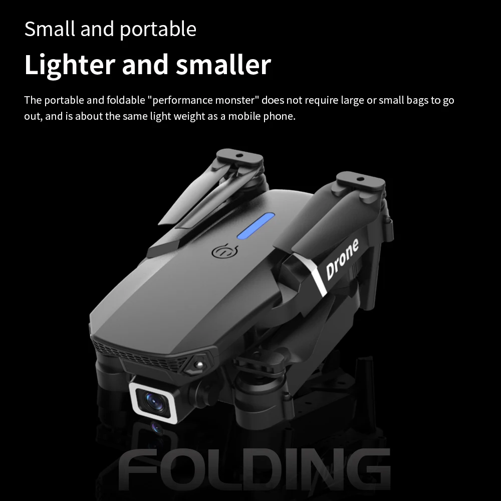 E88 professional drone WIFI FPV wide-angle HD 4K 1080P camera height hold foldable quadcopter children's gifts toys mini drone remote control drone