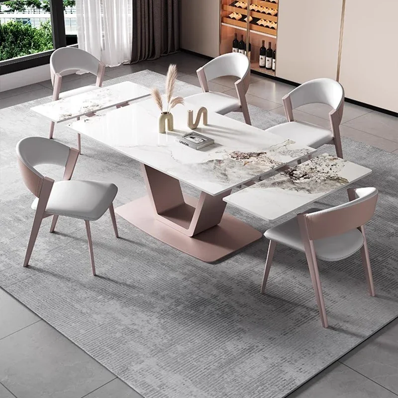 Extendable Kitchen Dining Table Marble Folding Modern Center