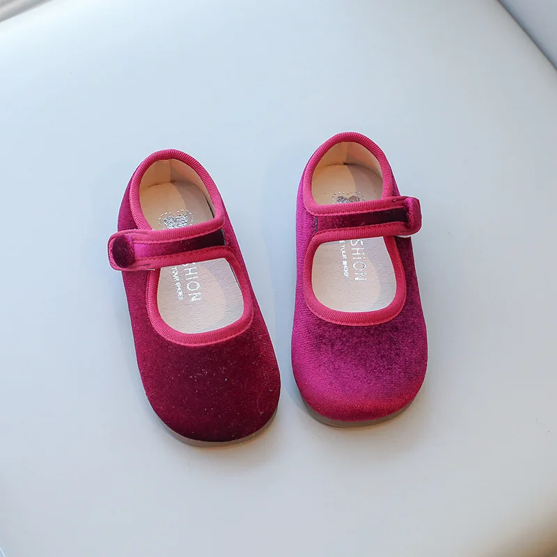 Kids Leather Shoe Solid Color Versatile Princess Childrens Flats Fashion Causal Black School Girl Shoes Spring Autumn H04031 leather shoes girls shoes girls flats