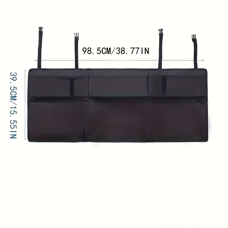 1PC 롱 핸들 우산 버클 메쉬가 있는 자동차 트렁크 수납 가방 SUV 시트 백 수납 걸이형 가방 내부 정리용 액세서리