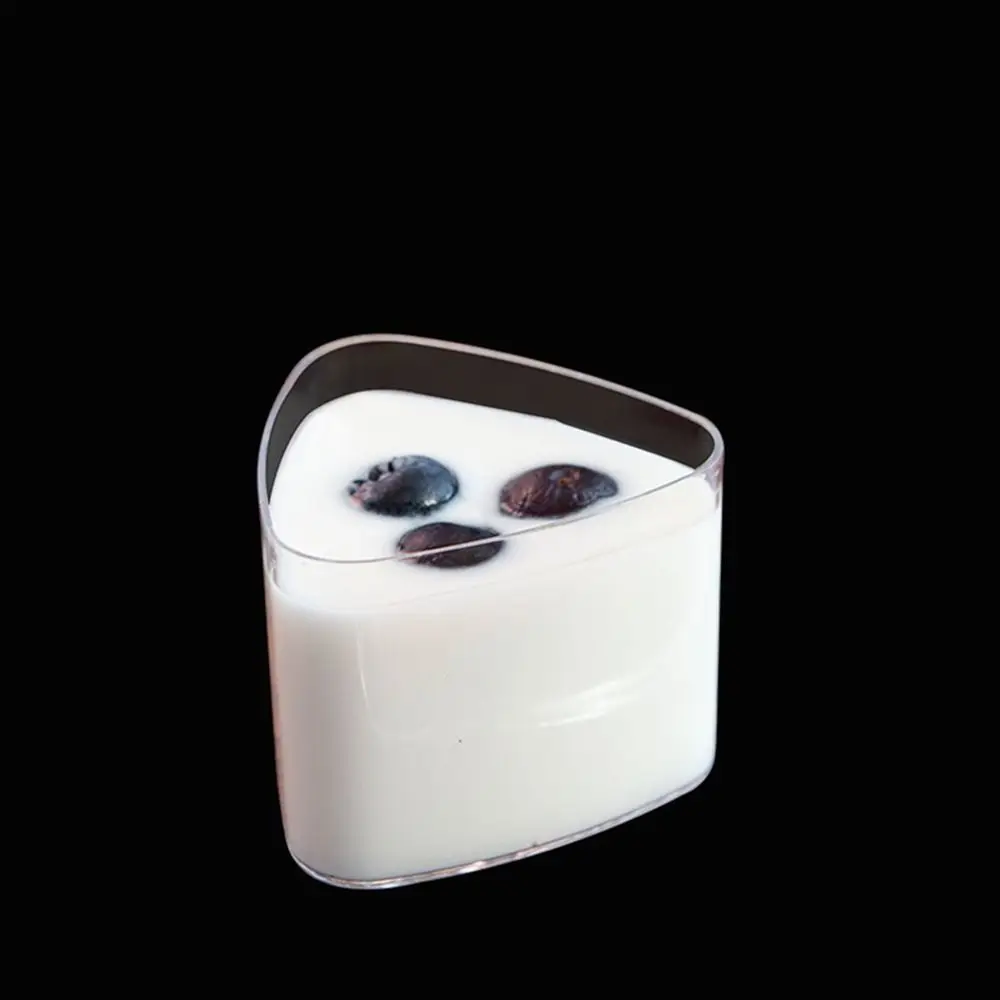 10Pcs 60/70ml Clear Ladder Shaped Cup Disposable Mousse Cup Dessert Cake Mousse Baking Appetizer Jelly Pudding