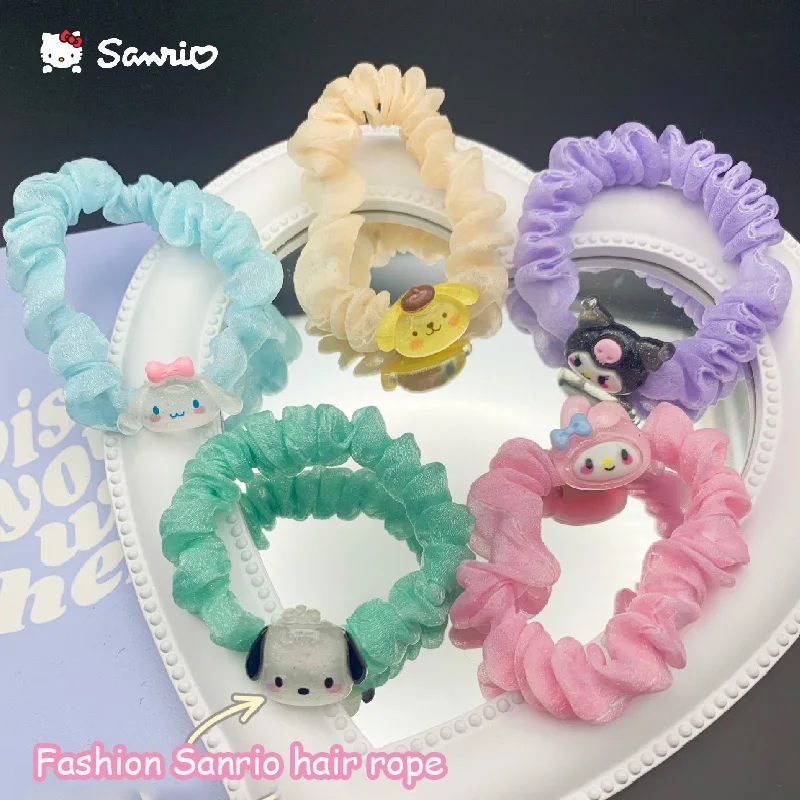 

Summer Fresh Hair Rope Sanrio Kawaii My Melody Cartoon Hair Ring Fashion Children Girls Hair Band Hair Accessories Rubber Band