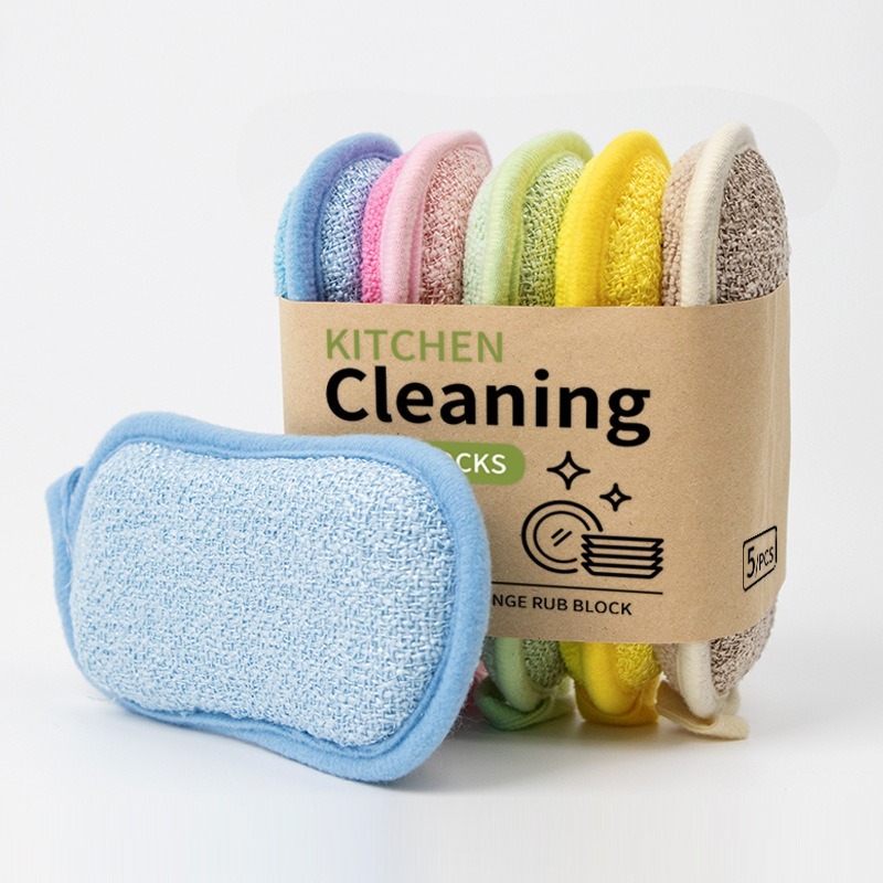 10 /5/1Pc Kitchen Dish Cleaning Cloth Reusable Washable Sponge Cleaning Sponge Scrubber Cloth for Dishwashing Bathroom Accessory