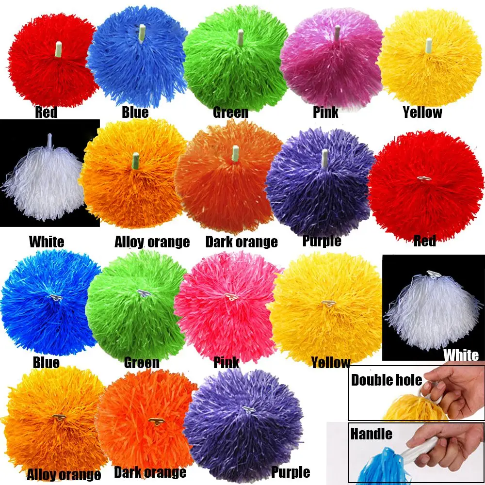 1 Pair Cheerleader Pompoms High Quality Cheerleading Cheering Ball Dance Party Decorator Club Sport Supplies Competition Flower