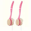 1 soft loofah brush and bristle bath body brush with curved long handle - odorless, manual exfoliating scrub suitable for full 6