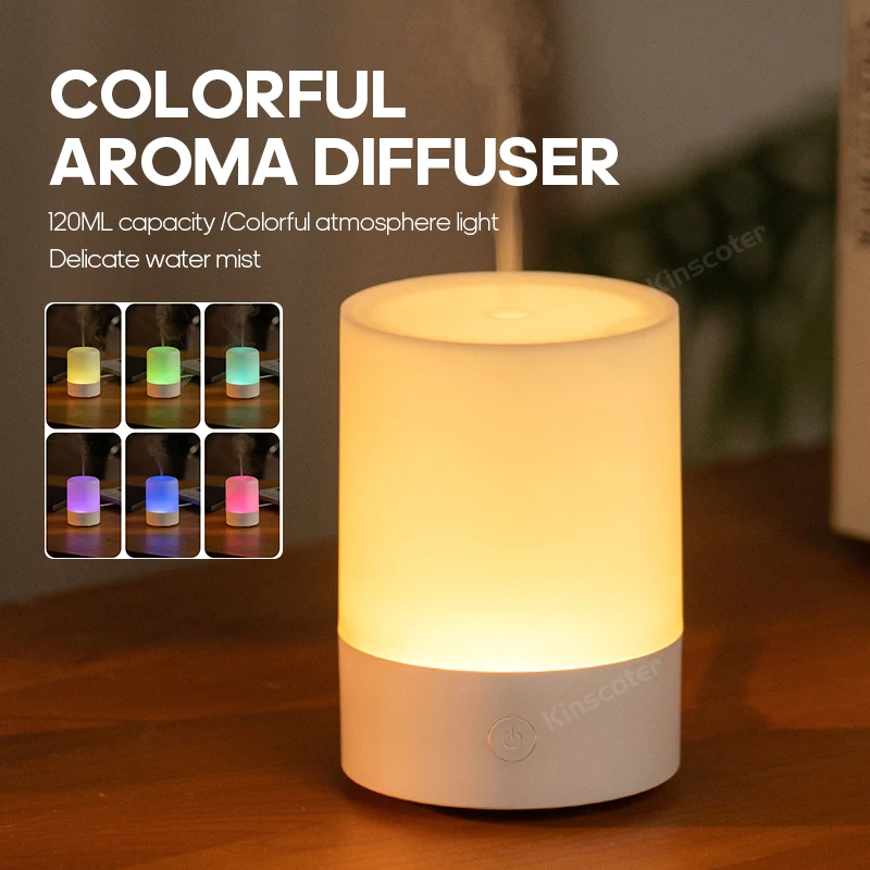 

KINSCOTER RGB Aroma Diffuser Air Mist Humidifier Air Freshener Car Aromatherapy Essential Oil Difusor With Colorful Night Light