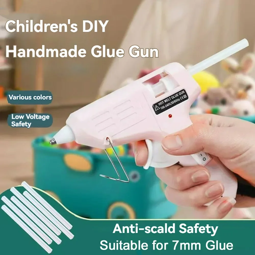 2024 New 20W Hot Melt Glue Gun Plug-In Anti-Scalding Children's Hot Silicone Gun 7Mm Glue Stick Adhesive Gluegun Small Glue Gun 3