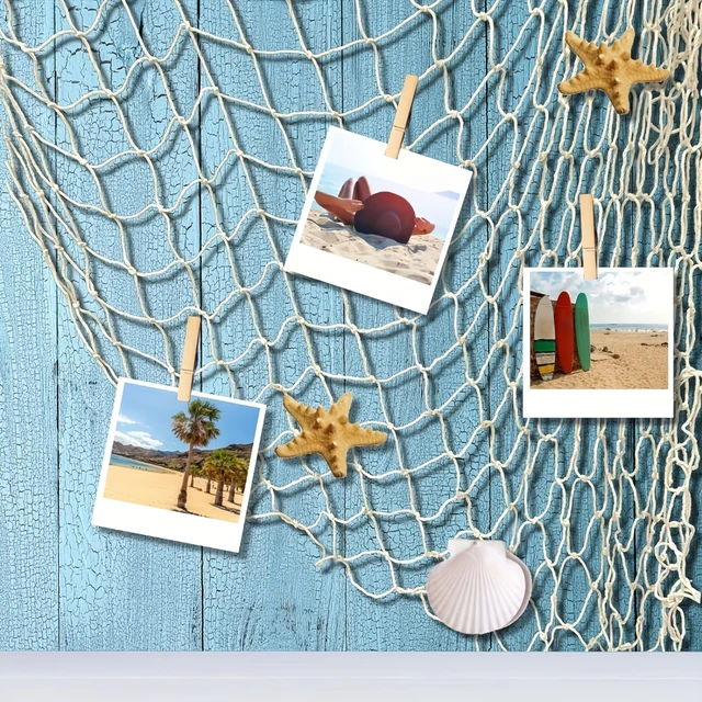 Simplicity fishing net decoration with seashell beach theme decoration party family bedroom wall mounted fishing net decoration 5