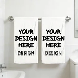 Customized Modern Woven Polyester Towels - Soft, Hand - Washable Rectangular Towels for Indoor and Outdoor Use - Personalized Home Decor and Party Accessory Set (2Pc)