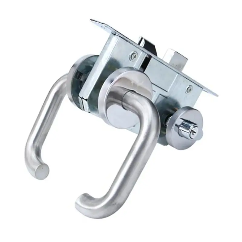 Lever Lock Keyed Entry Door Lock Door Knob with Hook Handle Interior Lever Privacy Door Lock Security Lock Set, Stainless Steel