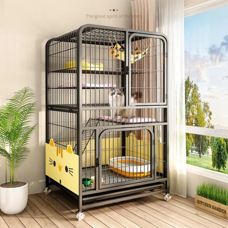 

Cat Cage Home Indoor Super Large Free Space Villa Cat Nest Integrated Cattery Cat House Cat Chamfer Pet Cage