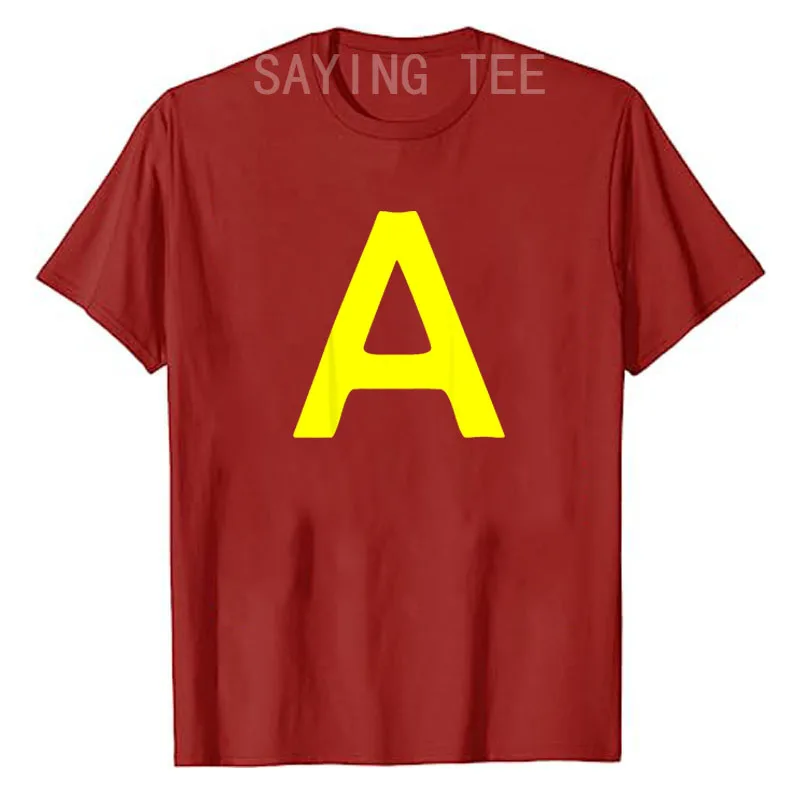 Buchstabe M, A, T-Gruppen Halloween Matching Team Easy Lazy Kostüm T-Shirt Humor Lustiges Alphabet A Chipmunk Paare Grafik-Outfit – Detail 12