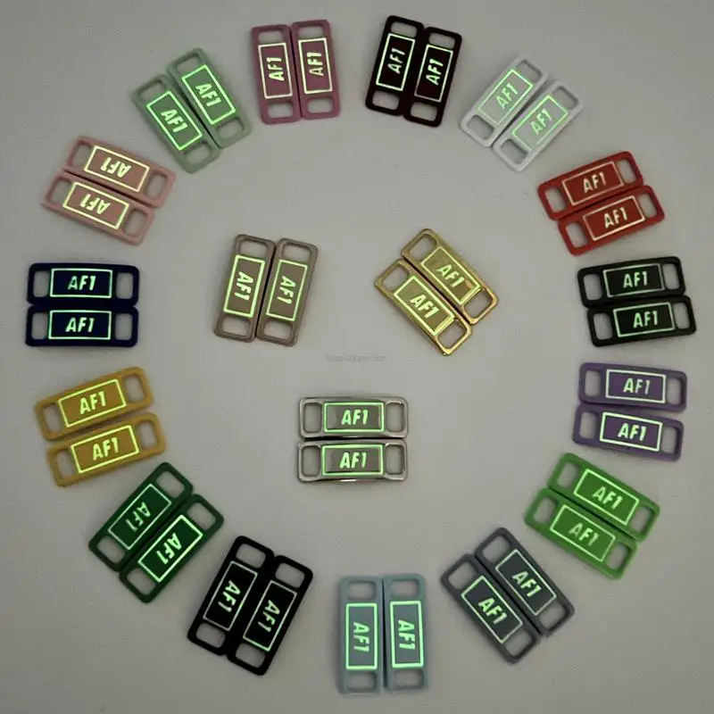 Luminous AF1 Laces Buckle Fashion Shoe Charms Quality Metal Shoelaces Decorations Chapa Air Force Sneaker One Shoes Accessories