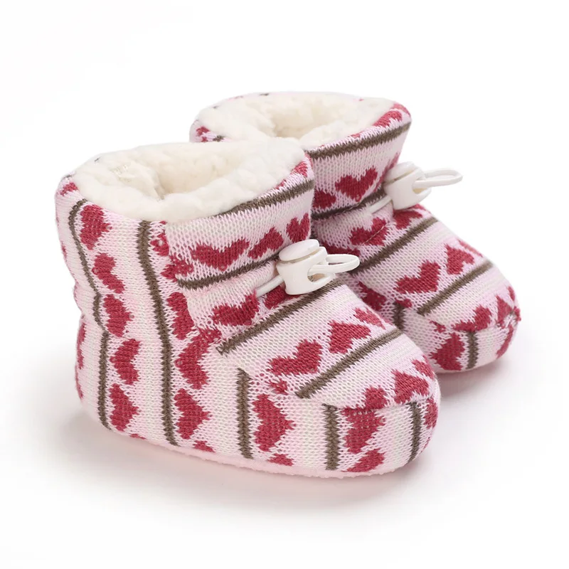 0-1Y Cute Baby Shoes Infant First Walkers Winter Snow Boots for Boys Girls Warm Thickened Soft-Soled Boots for Newborn Toddlers