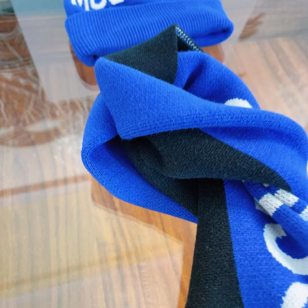 

2024, детский синий шарф в стиле Mo, эксклюзивная верхняя одежда для зимней шапки и шарфа, один комплект