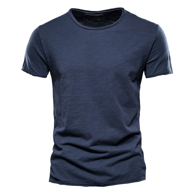 100% Cotton Men T-shirt Casual Soft Fitness Summer Thin T-shirts Men's Home Clothes O-Neck Short Sleeve Soild T Shirt for Men 15