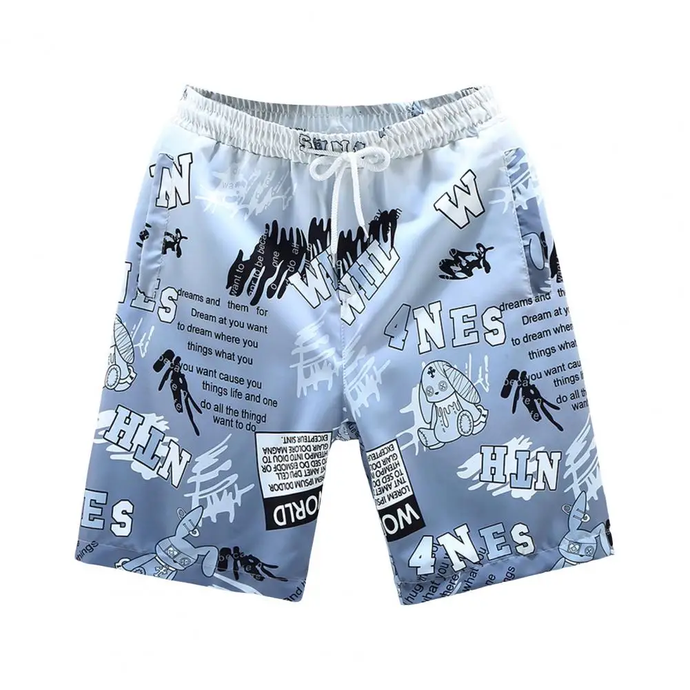Description Picture 6 of itemMen Shorts Men's Summer Cartoon Print Drawstring Shorts for Beach Vacation Sports Elastic Waist Knee Length Trousers Summer