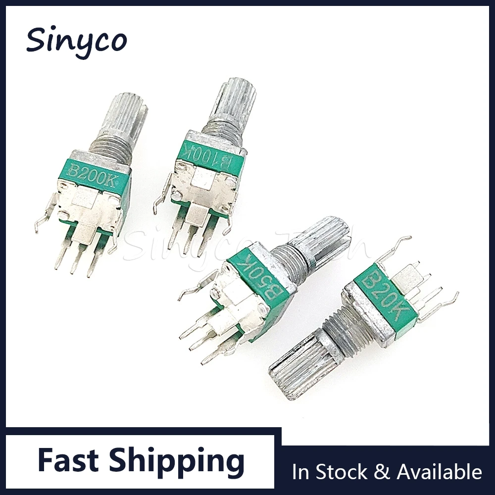 5PCS RK097 타입 단일 수직 3핀 B1K 2K 5K 10K 20K 50K 100K 200K 250K 500K 1M 밀폐형 포텐쇼미터 샤프트 길이 15mm