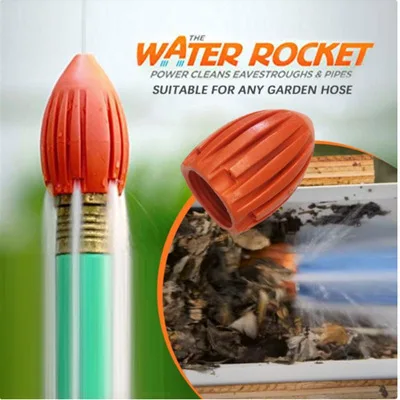

Rocket Sewer Pressure Washer Nozzle Clean Roof Drainage Pipe Flusher Garden Hose Water Rocket Drain Pipe Cleaning Water Nozzle