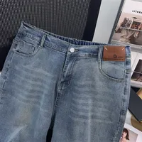 150Kg Plus Size Women's Hip 150 Summer High-Waist Five-Point Denim Shorts Loose Wide Leg Pants Blue 4XL 5XL 6XL 7XL 8XL 9XL - Image 3