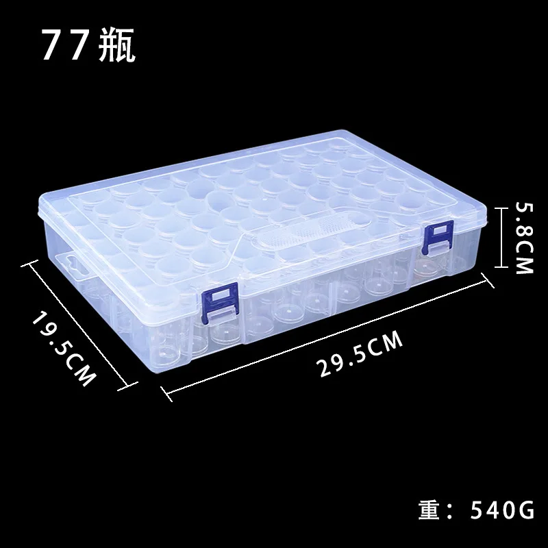 77 Grids Transparent Storage Box DIY Diamond Painting Tools Small Particle Box with Stickers Diamond Painting Storage Containers