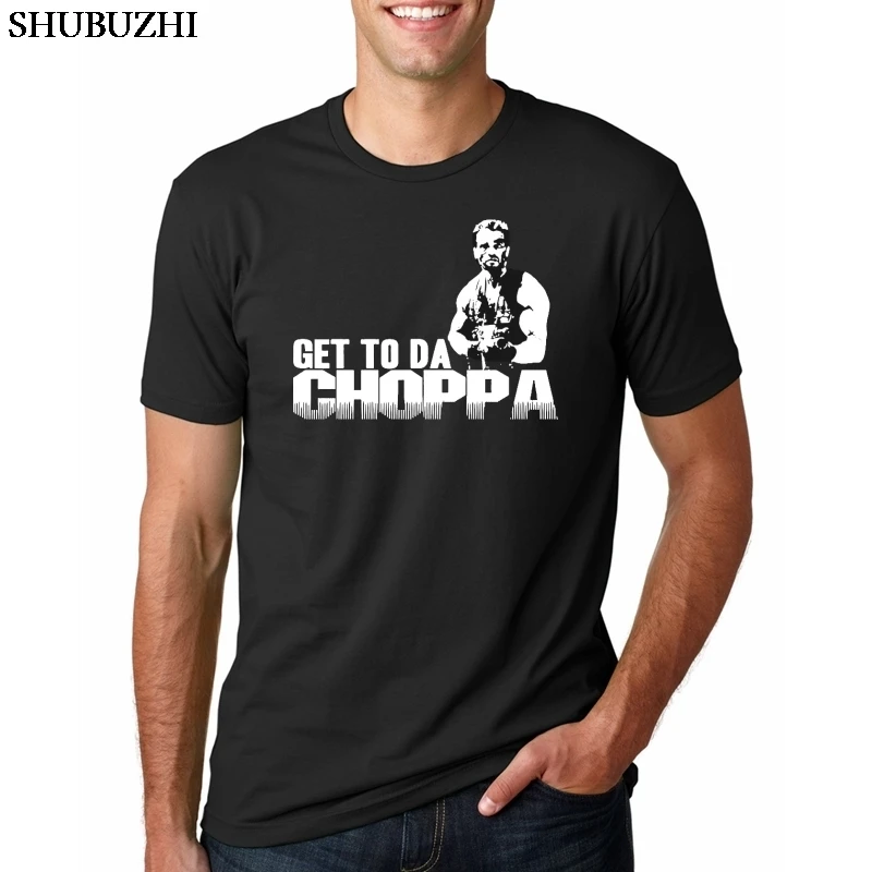 Get To Da Choppa T-Shirt-Ispirata A Predator Film Arnie 80'S Retro Sci Fi Top Fashion T-Shirt A Maniche Corte In Cotone