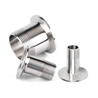 1/2 "3/4" 1 "1-1/4" ท่อเกลียวสุขาภิบาลสแตนเลส SS304 Tri CLAMP Ferrule อะแดปเตอร์ Homebrew เบียร์ไวน์ 6