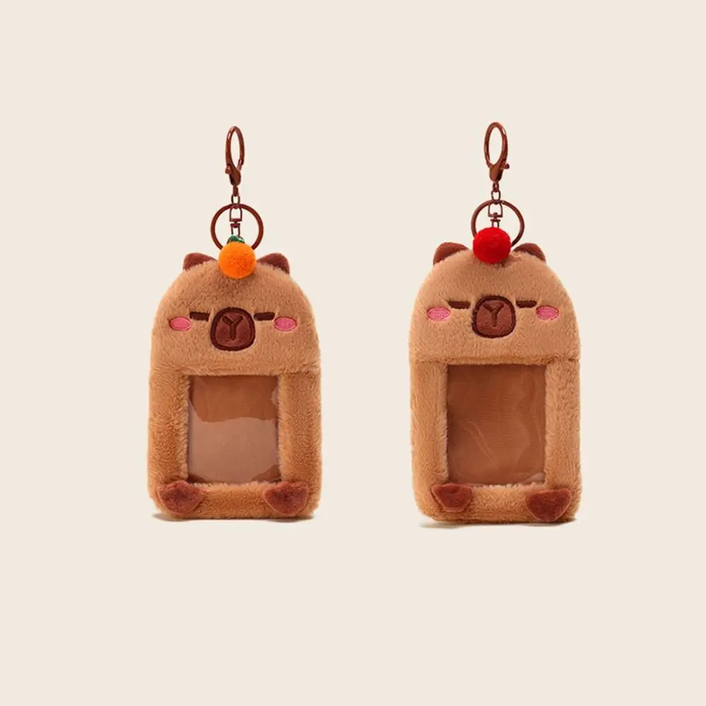 Card Holder Cute Capybara Plush Photocard Holder Kpop Pendant Photo Album Bag Keychain Idol Card Protector Star Chaser