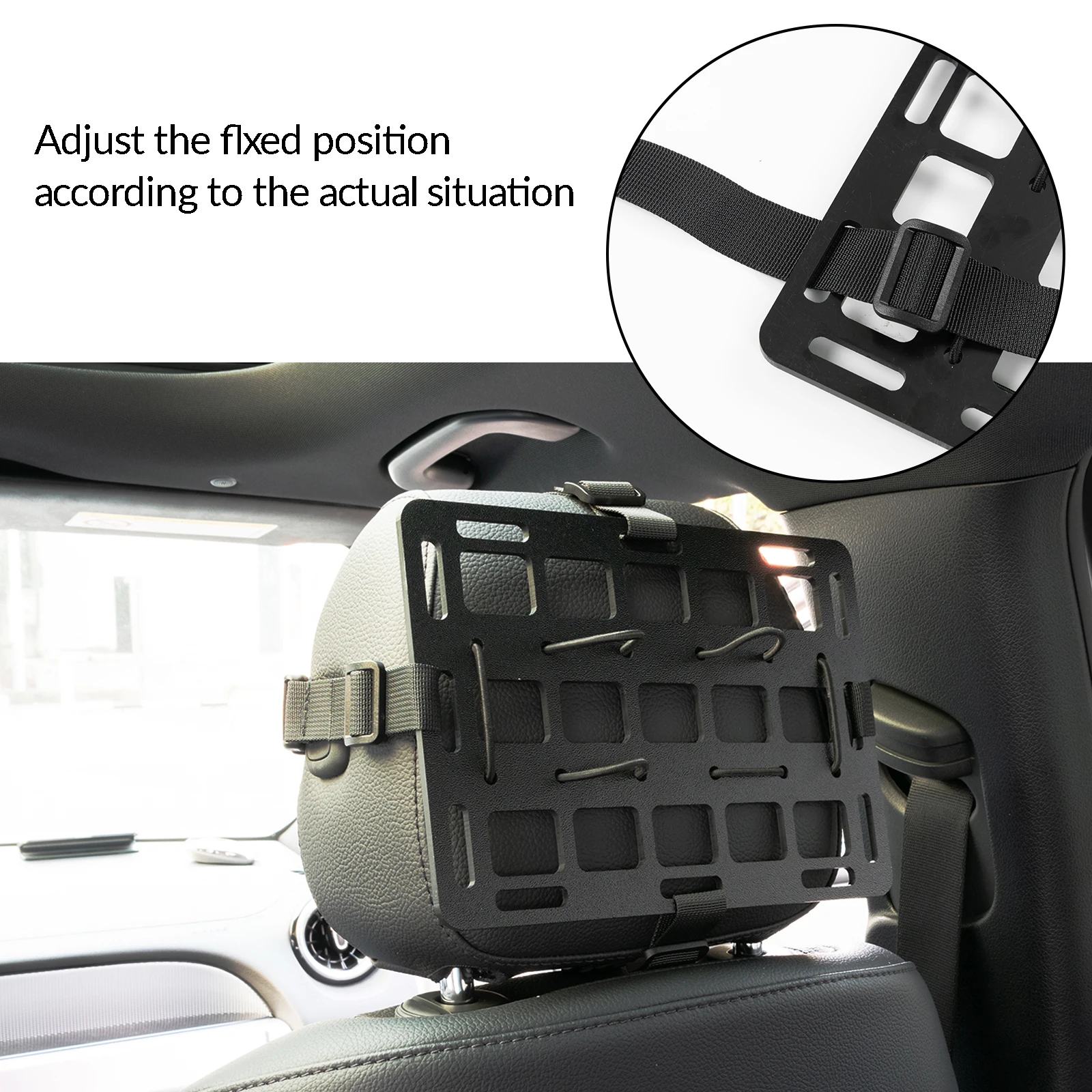 2PCS Tactical Seat Back Organizer Molle Car Backseat Gun Rack