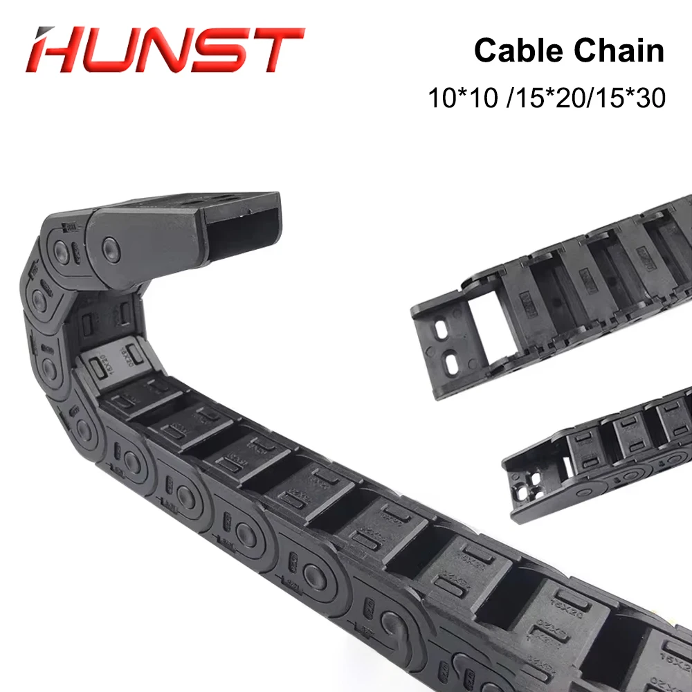 Plastic Cable Chain Cable Carrier HUNST Cable Chain 7*7 10*10 15*20 15*30mm 1M Non-opening Semi-enclosed Plastic Drag Chain Drive Drag Machine