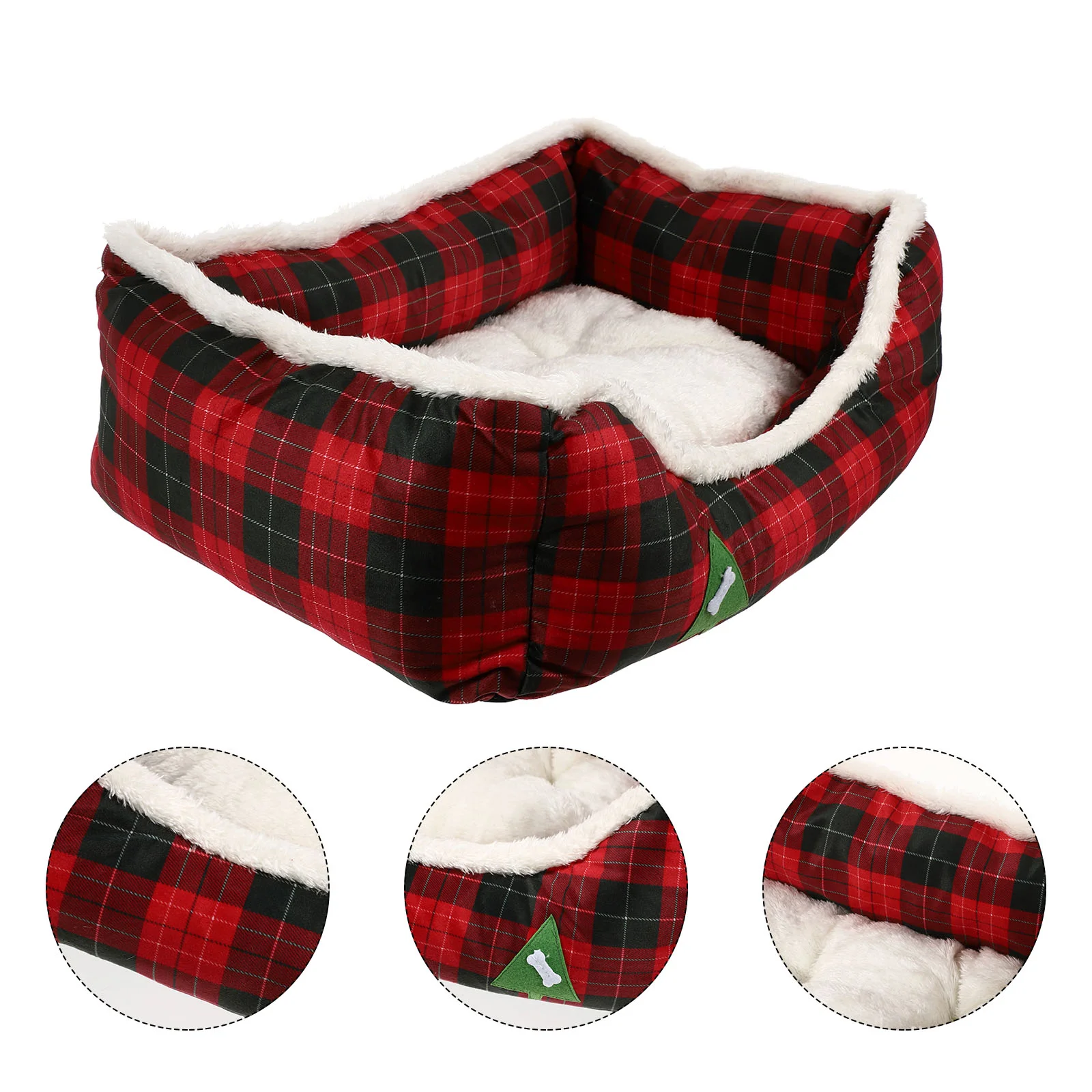 

Bed Dog Cat Pet Sleeping Christmas Kennel Cotton Warm Style Sofa Plush Self Bolster Warming Cave Puppy House Beds Cushion Hut