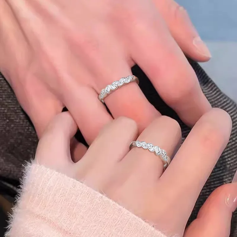 

Изысканные влюбленные Премиум ощущение Mobius переплетение кольцо на указательный палец нишевое милое крутое стильное искусственное роскошное Универсальное кольцо для пары