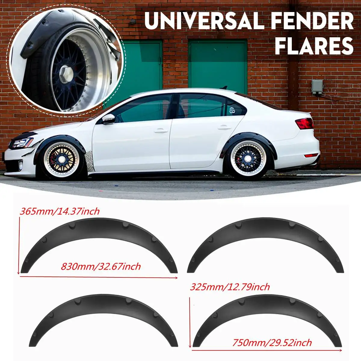 

4Pcs Universal Car Wheel Arch Fender Flares Cover Trim Mudguards Protective Lip Strips For BMW For Benz For VW Car Accessories