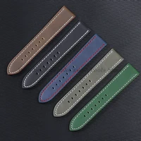 Bracelet de montre en cuir Vintage pour Bracelet Omega pour ceinture Seiko 18mm 20mm 22mm 24mm Bracelet armée Sport Bracelet pour montre intelligente 6