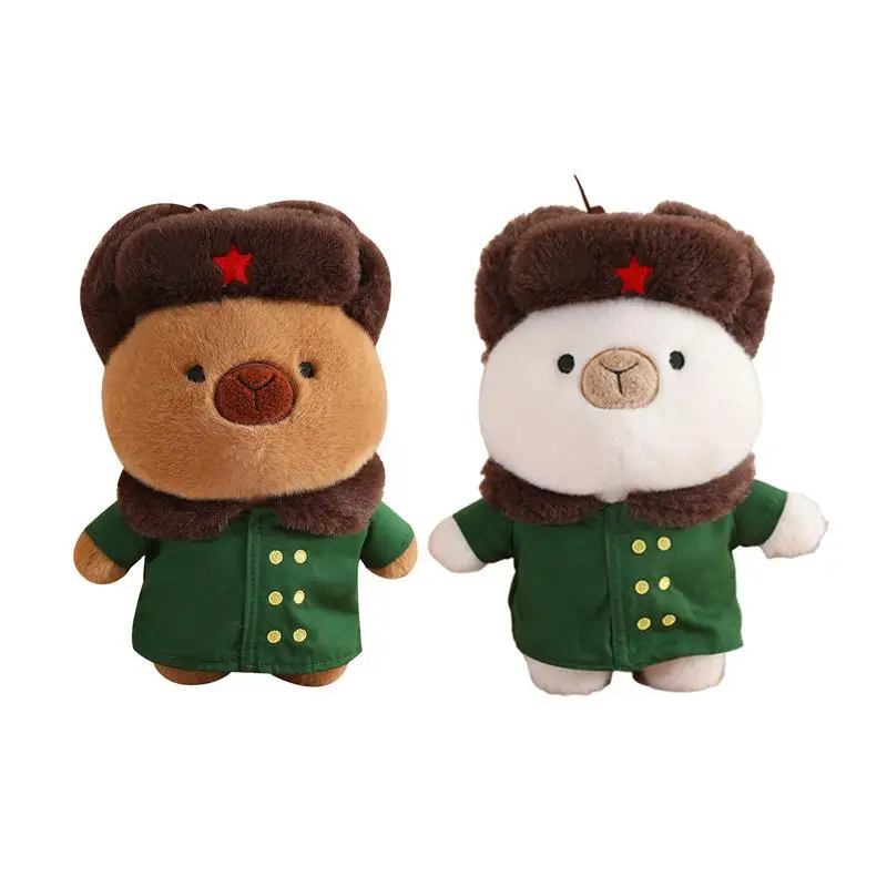 

cute Capybara Plush toy Wearing Coat and Hat soft and comfortable stuffed animal plushie huggable pillow doll for Boys Girls