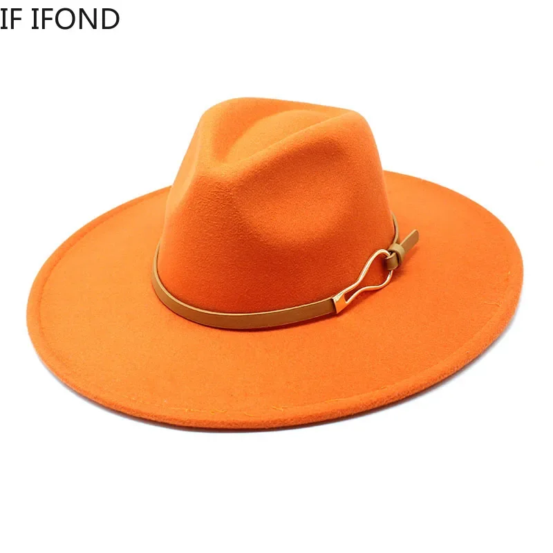 Fedora Hat Women Big Wide Brim 9.5cm Vintage Felted Jazz Hat Winter Formal Dress Cap
