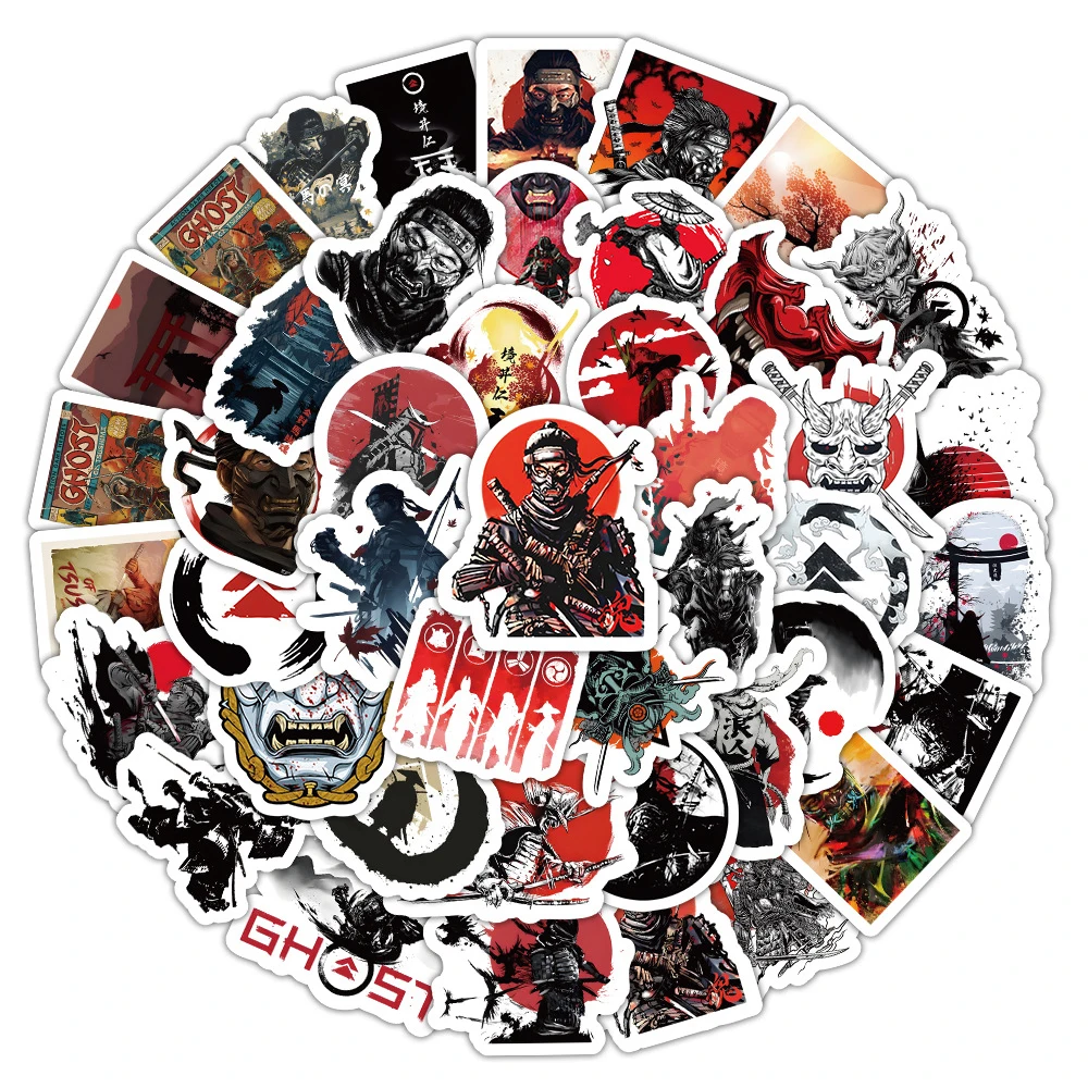 Cartoon Stickers Decorative Stickers Colorful Stickers 10/30/50PCS Ghost of Tsushima Sticker