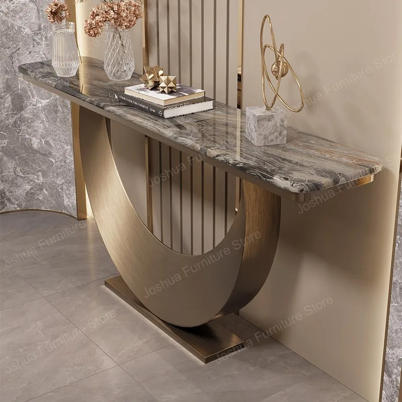 Tavolo Console Semplice e Lussuoso, Grande Capacità, Stile Vintage Americano, per Ingresso e Soggiorno - immagine 3