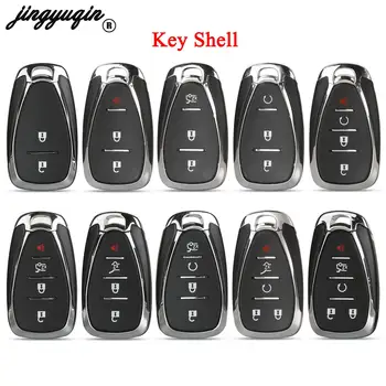 Jingyuqin 원격 제어 자동차 키 쉘 케이스 포브 언컷 HU100 블레이드, 쉐보레 크루즈 말리부 카마로 2016-2018 용 버튼 2 개, 3 개, 4/5 개