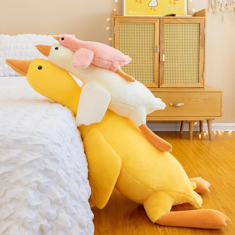 Big White Goose Sleeping Pillow Plush Toy Duck Goose Doll Pillow Bed Bodhi Duck Doll New Year gift 4