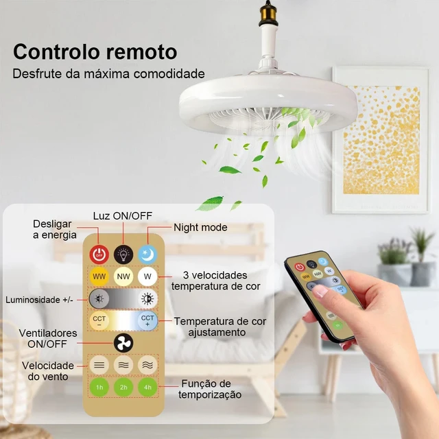 Ventilador de Teto Xiaomi 2 em 1 com Iluminação