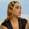 Creative Arabic Headwear: Popular in Middle East, Europe and America, Gold Alloy Coin Fringe Headband Hair Chain