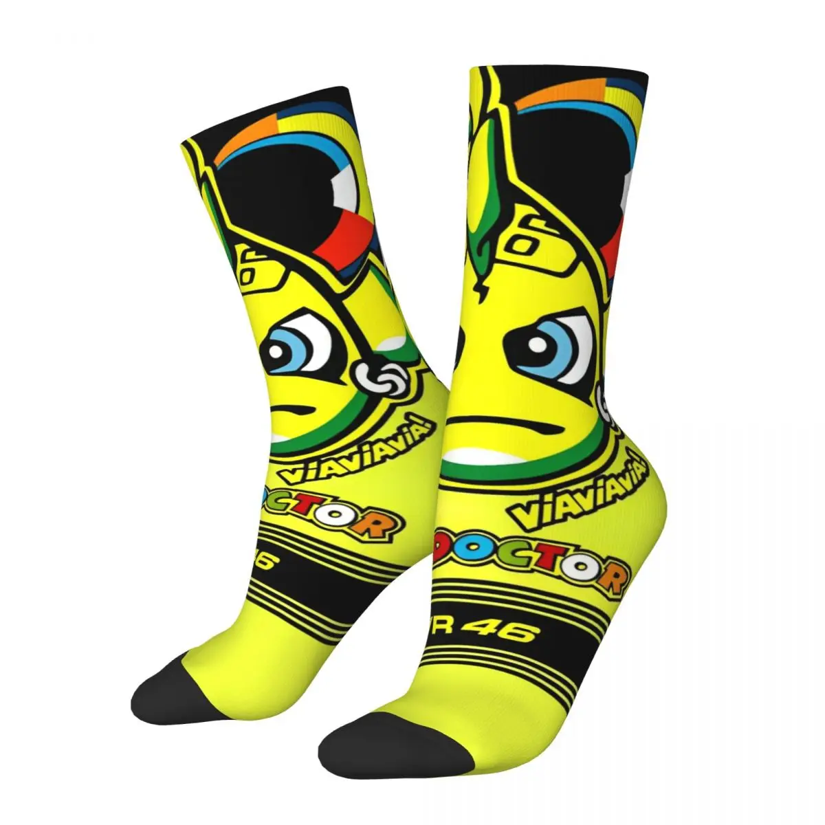 

Cool Motor Rossi Socks Merchandise Motorcycle Racer Socks For Men Women Soft Warm Best Gifts