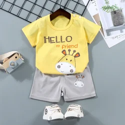 Set of 2 Kids' Summer Cotton T-Shirt and Shorts Outfits - 2T (Style 6)