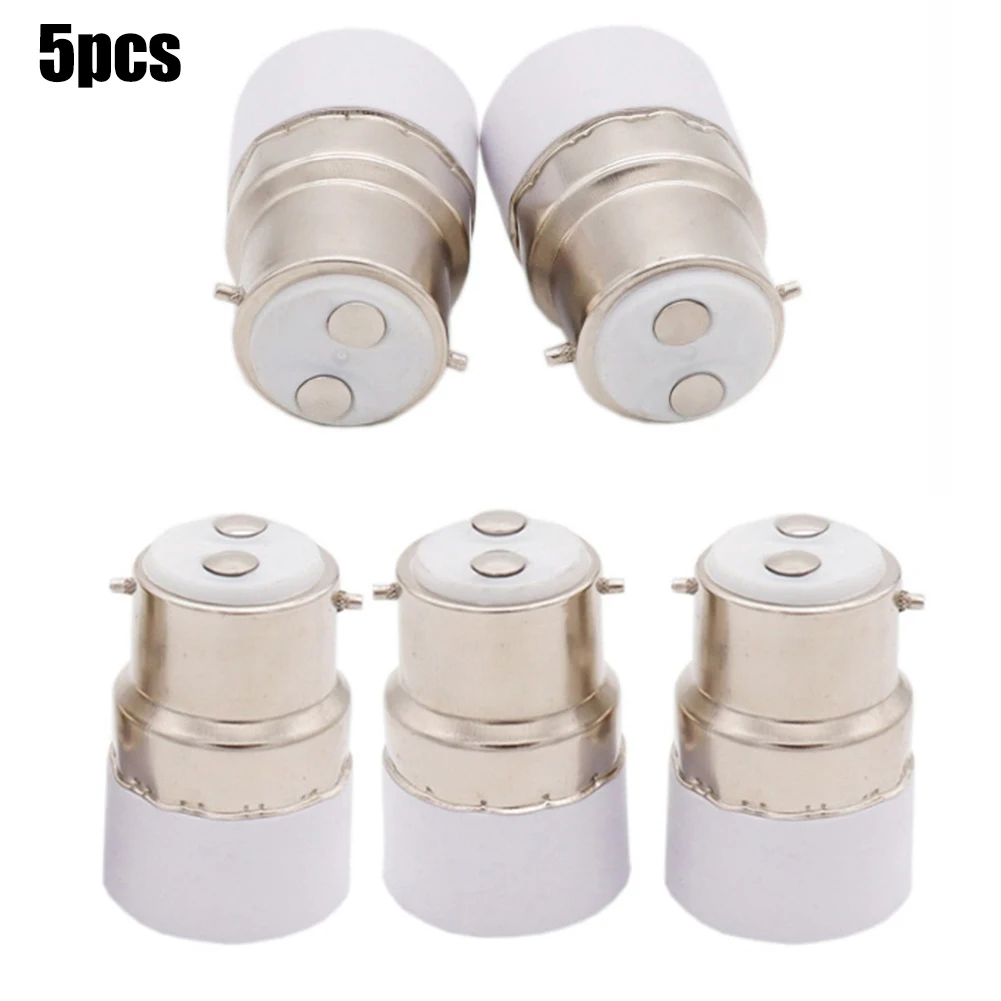 5 Pcs BC B22 Light Bulb Adaptor To Small Screw SES E14 Light