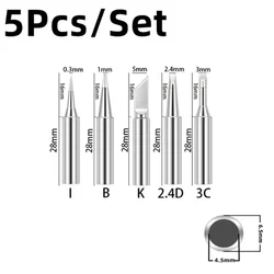 Premium Soldering Iron Kit with Copper Iron Heads - 5 Piece Set (Silver  5 pieces)